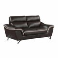 Homeroots 69 x 36 x 40 in. Modern Brown Leather Sofa & Loveseat 343863